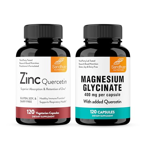 [BRSRABI5O4FBS2YZ] Sandhu's Zinc Quercetin & Magnesium Glycinate Complex with Quercetin Capsules | Supports Immune, Muscle Health & Quality Sleep