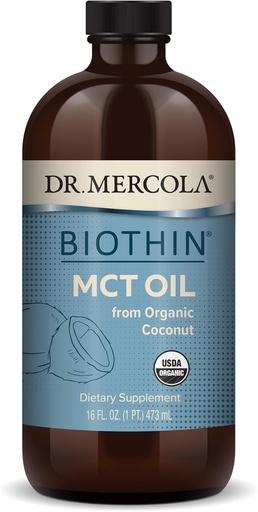 [BRSWGAYNOYARMETP] Dr. Mercola Biothin Organic MCT Oil, About 31 Servings (16 Fl. Oz.), Non GMO, Gluten Free, Soy Free and USDA Organic