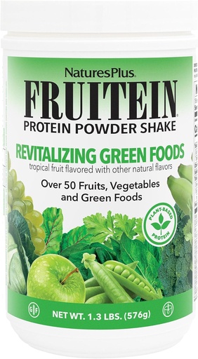 [BRSWIYQHDIAGOH3O] NaturesPlus FRUITEIN Revitalizing Green Foods Shake - 1.3 lbs - Plant-Based Protein (13g/Serving) - Supports Energy & Immune System - Vegetarian, Gluten Free & Non-GMO - 16 Servings