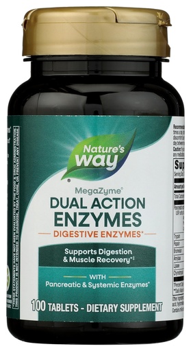 [BRSWIY32BQIWE3LC] Nature's Way Mega-Zyme, Pancreatic & Systemic Enzymes*, Relieves Occasional Muscle Soreness Due to Overexertion and Exercise,* Digestive Support*, 100 Tablets (Packaging May Vary)