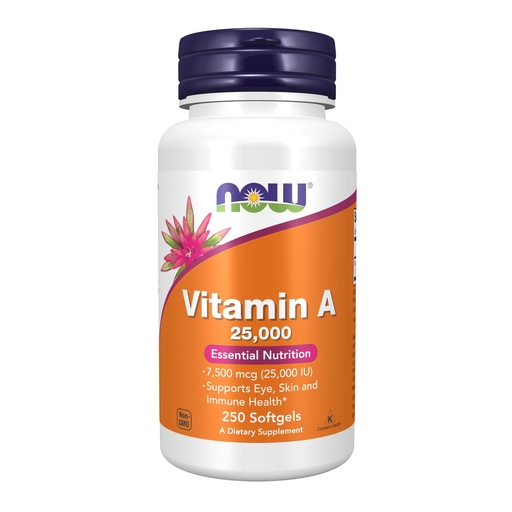 [BRSWIYYLO4MWIEA3] NOW Foods Supplements, Vitamin A (Fish Liver Oil) 25,000 IU, Essential Nutrition, 250 Softgels