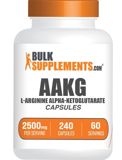 [BRSROAATCVYBOHTF] BulkSupplements.com AAKG Capsules - L-Arginine Supplement, Nitric Oxide Supplement - Gluten Free, 4 Capsules per Serving, 240 Count (Pack of 1)