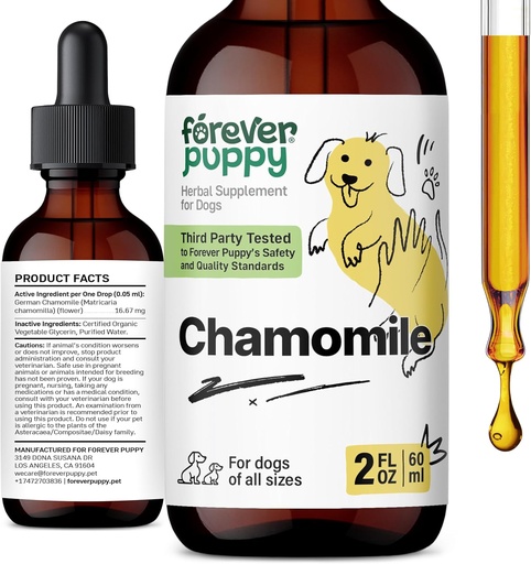 [BRSRAYABOUJWGYLH] Forever Puppy Chamomile Drops for Dogs - Liquid Chamomile Extract for Gas Relief & Gut Cleanse Support - Digestive Health Liquid Supplement for Dogs of All Breeds & Sizes - 2 oz