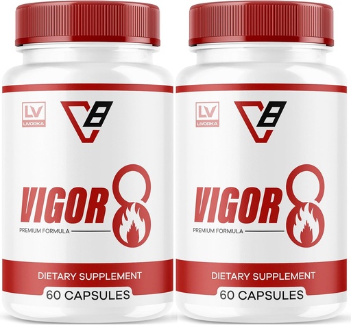 [BRSRA2YEBACBUGTP] LIVORKA Vigor 8 Premium Formula for Men, Support Supplement for Male - 120 Capsules (2 Month Supply) - Pack of 2