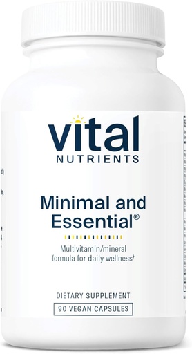 [BRSWIYQTBECQ4HY5] Vital Nutrients Minimal and Essential Multivitamin | Vegetarian One per Day Multi Vitamin, Mineral, & Antioxidant Supplement* | Iron-Free | Gluten, Dairy, Soy Free | Non-GMO | 90 Capsules