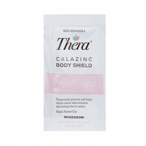 [BRSWGCYFDEMWMAIZ] Thera Calazinc Body Shield, Calamine with Zinc Cream [144 Packets Total] -Skin Barrier Ointment for Eczema, Psoriasis, Diaper Rash - Individual Packets, 4 g Packet