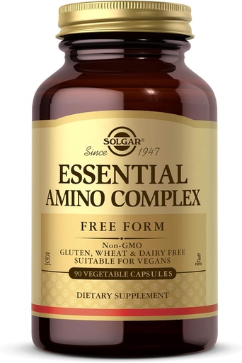 [BRSWIYTYO4HRMDLY] Solgar Essential Amino Complex, 90 Vegetable Capsules - Free Form Essential Amino Acids - Non-GMO, Vegan, Gluten Free, Dairy Free, Kosher - 90 Servings
