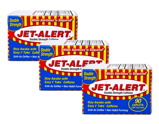 [BRSWGHD2OYNAMC3P] Jet-Alert Double Strength Caffeine 200 Mg Caplets, 90 caplets, Pack of 3