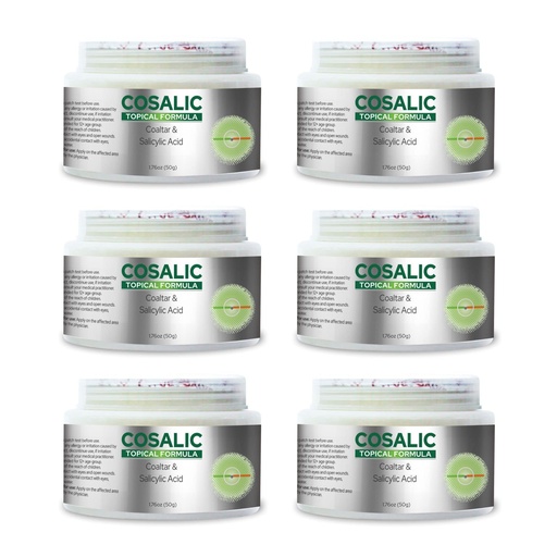 [BRSRMYYEBEDREFLX] Salve Cosalic Coal Tar & Salicylic Acid Ointment (50 g / 1.76 oz) Pack of 6 - Psoriasis Relief Cream for Scaly, Itchy, Flaky Skin