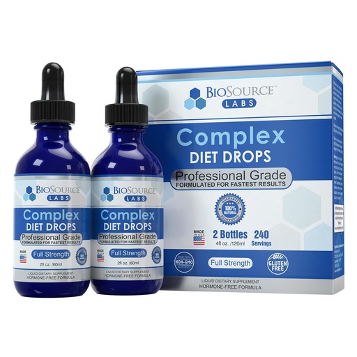 [BRSWGCD7CMAROETV] BioSource Labs Complex Diet Drops – Best Natural Drops for Men and Women (2 Bottle Pack) - 60 Day Supply