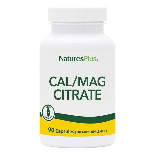 [BRSWIYTYCUOGGFQ7] NaturesPlus Cal/Mag Citrate - 90 Vegetarian Capsules - 500 mg Calcium, 250 mg Magnesium - 30 Servings