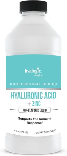 [BRSW2AAYAB7RO33X] Hyalogic Liquid Zinc Supplement for Immune Support (4 Oz) - Daily Mineral Support Enhanced w/Hyaluronic Acid for Hydration – Immune Zinc Liquid for Men and Women – Gluten Free, Cruelty Free