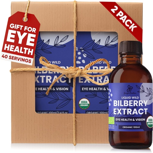 [BRSRAYAFB4JWGGQ7] Grand girlfriend Wild Bilberry Özü USDA Organic Alkol-Free 2x3.4oz Göz High Bioavailability Liquid özü üçün Grandpa Health Gift üçün Liquid Bilberry Gift şişesi 40 Xüsusi