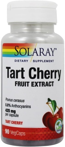 [BRSWIBQDOIFG2EDA] SOLARAY Tart Cherry Fruit Extract 425mg | Healthy Uric Acid Levels & Joint Support with Anthocyanins | 90ct, 45 Serv.