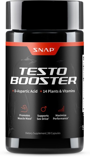 [BRSWGGI3CF7GECYU] Snap Συμπληρώματα Testosterone Booster για τους άνδρες - Προάγει την ανάπτυξη των μυών, Booster για τους άνδρες, την ενίσχυση της φυσικής ενέργειας, Stamina και δύναμη, 90 κάψουλες (30 εξυπηρετούν, 1 μήνα προσφοράς)