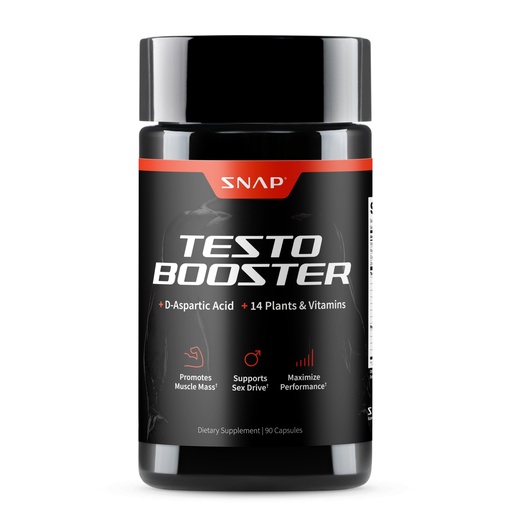 [BRSWGGI3CF7GECYU] Snap Supplements Testosterone Booster for Men, Tongkat Ali, D-Aspartic Acid & Horny Goat Weed, Supports Healthy Testosterone Naturally, Energy & Stamina, 90 Vegetarian Capsules (30-Day Supply)