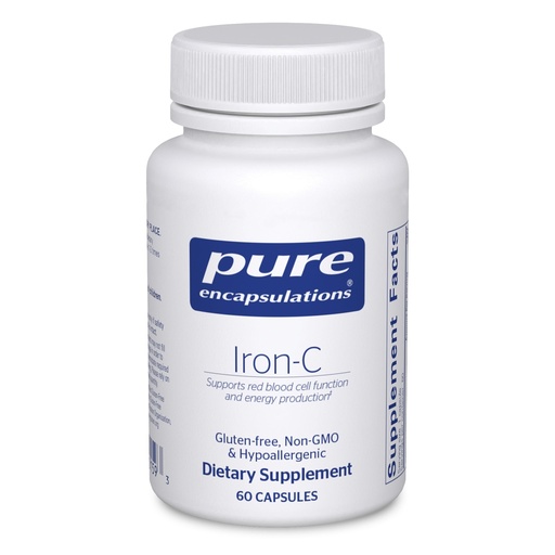 [BRSWIY36BMMBAD3G] Pure Encapsulations Iron-C - 15 mg - 175 mg Vitamin C - Red Blood Cell Support* - Energy Production - Highly Bioavailable Iron Pill - Gluten Free & Vegan - 60 Capsules