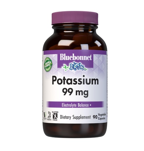 [BRSWIEIYOQJWOEI5] Bluebonnet Potassium Supplement Aspartate 99mg Essential Mineral Supplements for Electrolyte Balance - Non-GMO, Vegan, Kosher Certified, Gluten-Free, Soy-Free, Dairy-Free - 90 Veggie Capsules