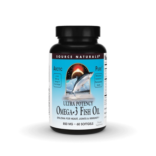 [BRSWIY33AR7R4FLM] Source Naturals ArcticPure Ultra Potency 850 mg Omega-3 Fish Oil - 60 Softgels