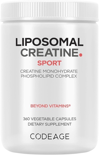 [BRSROFTRPIBQEFLZ] Codeage Liposomal Creatine Monohydraatti Supplement, Pure Creatine 2500mg - 3 kuukautta Supply, Mikronized, Creatinine Muscles Sports Nutrition ja urheilijat, Ei-GMO - 360 kapselia