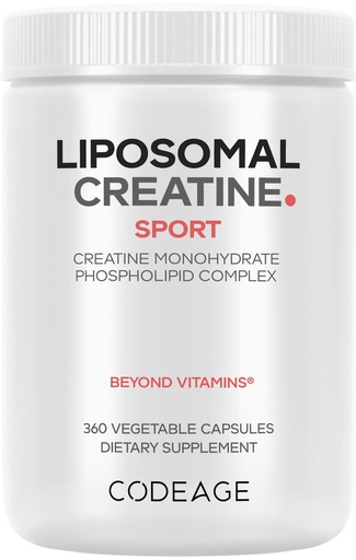 [BRSROFTRPIBQEFLZ] Codeage Liposomal Creatine Monohydrate Supplement, Pure Creatine 2500mg - 3 Months Supply, Micronized, Creatinine Muscles Sports Nutrition and Athletes, Non-GMO - 360 Capsules