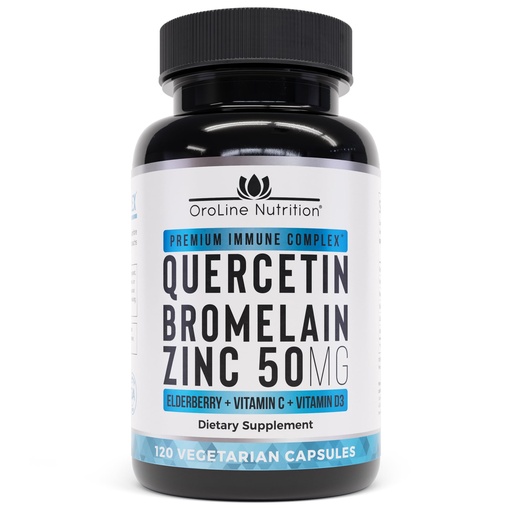 [BRSWYBD5DN7RYC3L] Quercetin 500mg Supplement with Sambucus Elderberry, Bromelain, Vitamin C, Zinc 50mg, & Vitamin D3 5000 IU - Antioxidant & Immune Health Support Zinc Quercetin