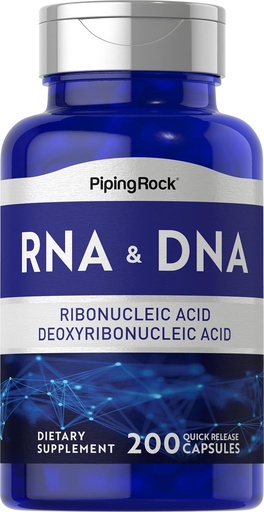 [BRSWIFDQAYPACFDE] Piping Rock RNA DNA Supplement | 200 Capsules | Ribonucleic Acid & Deoxyribonucleic Acid Complex | Non-GMO, Gluten Free
