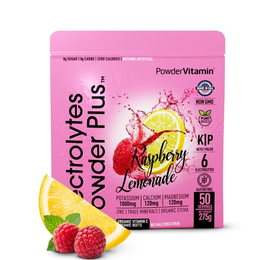 [BRSRAYANCAARE2Q2] PowderVitamin Electrolytes Powder Plus (50 Servings) Raspberry Lemonade Electrolyte Powder Zero Calorie Keto, 0 Sugar, No Maltodextrin,1000mg Potassium,120mg Calcium,120mg Magnesium, Hydration Powder
