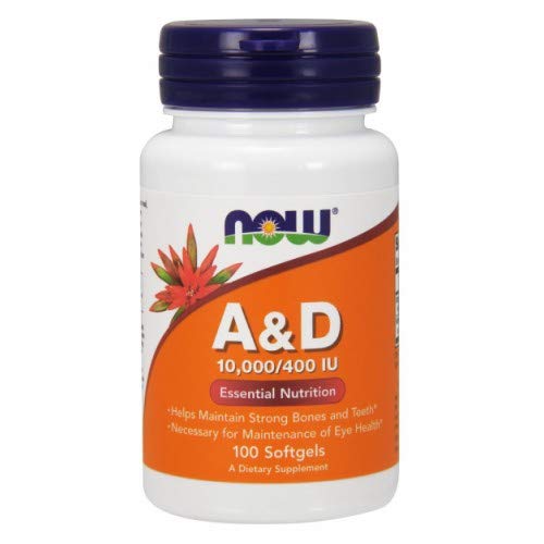 [BRSWIYQ6C4EBKFQ5] NOW Foods Vitamin A & D, 10000/400, 100 Sgels
