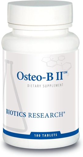 [BRSWKGILAJ6WGCTI] Biotics Research Osteo B II Optimal Bone Health Support, Healthy Aging, CaMg, Easy to Swallow Tablet, Purified Chondroitin Sulfates, 180 Tablets