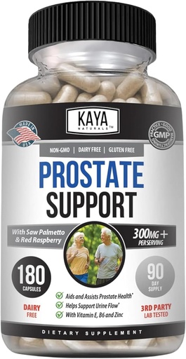[BRSRAYANDNYWECL4] Kaya Naturals Prostate Support ) Potent DHT Blocker for Hair Growth, Promote sleep, Beta Blocker to Reduce Frequent Urination, Support Bladder Emptying " Stamina supplement (180 Capsules)