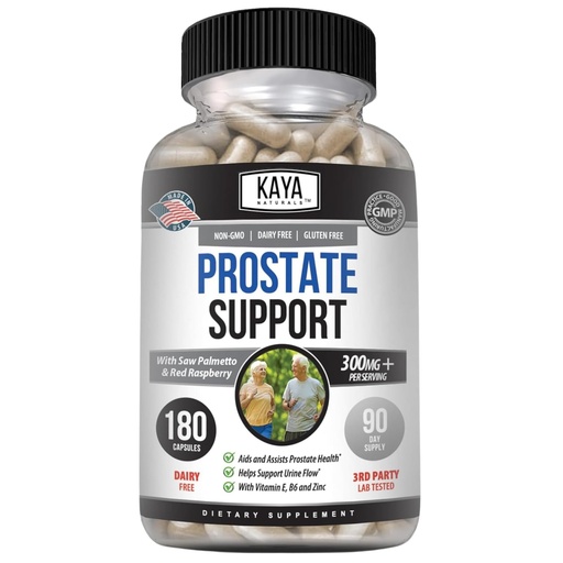 [BRSRAYANDNYWECL4] Kaya Naturals Prostate Support | Potent DHT Blocker for Hair Growth, Promote Sleep, Beta Blocker to Reduce Frequent Urination, Support Bladder Emptying & Stamina Supplement (180 Capsules)