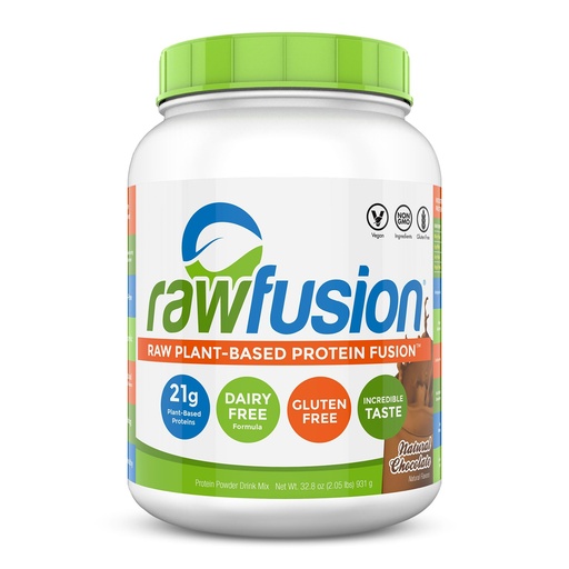 [BRSWIALZONYAMCQV] Rawfusion- Vegan Protein Powder, Natural Chocolate - 30 Servings, 21g of Plant Based Protein, Low Net Carbs, Non-Dairy, Gluten/Lactose Free, Soy Free, Kosher, Non-GMO, 2lbs Pound