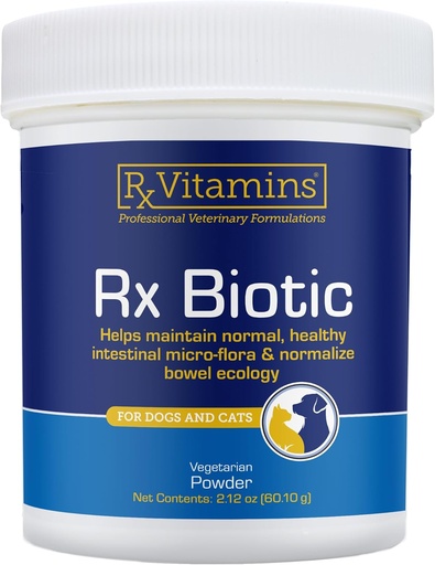 [BRSROBI7DN6AIH3D] Rx Vitamins Rx Biotic - Probiotic Powder for Dogs and Cats - Cat Digestive Support & Probiotic for Dogs Gut Health - Dog Probiotics for Digestive Health - 2.12oz