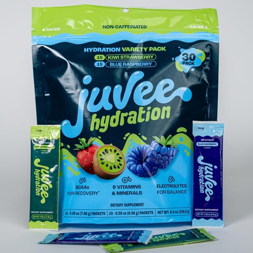 [BRSROHYOBMMAACDP] Juvee Hydration - Zero Sugar, Caffeine-Free, Electrolytes, BCAAs, Vitamins & Minerals - 15 Calories, Gluten-Free, Vegan, Non-GMO - Variety Pack - 30 Count