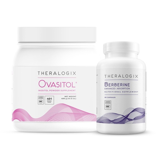 [BRSRAFTRCMCAKDT2] Theralogix Ovasitol Inositol Canister + Berberine Enhanced Absorption Bundle, 14.12 Ounce & 90 Count (Pack of 2)
