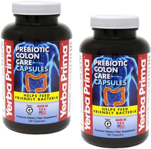 [BRSWIYYMOJ4WIF34] Yerba Prima Prebiotic Colon Care Capsules, Non-GMO, Keto Friendly, 180 Caps, (2 Pack)