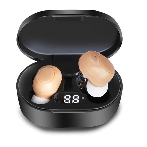 [BRSRAZD6AV6BGH32] CIS Hearing Aids, Miniature Hearing Amplifiers for Adults with Noise Cancelling, Rechargeable Hearing Aids for Seniors with Crystal Clear Sound, and LED Power Display