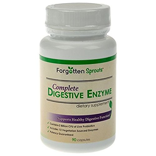 [BRSWGYIBBEMBUYLZ] Digestive Enzyme with 2 Billion Probiotics - Non-GMO - 13 Vegetarian Sourced Enzymes - 90 Capsules - Dietary Supplement by Forgotten Sprouts