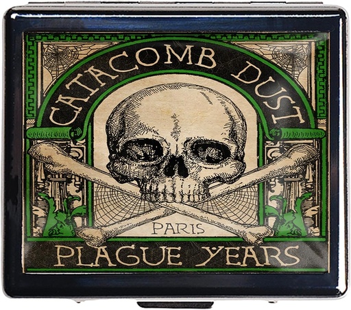 [BRSROGADPIFRQFA2] Silver Vintage Pill Box 7 Day Metal Pill Box με καθρέφτη και 8 διαμερίσματα χαριτωμένο Travel Pill Organizer για το πορτοφόλι (Vintage Skull)