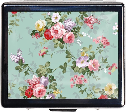 [BRSROGADPMNRAAD4] Sudraba Vintage Pill Box 7 Day Metal Pill Box ar spoguli un 8 Iedalījumi Cute Travel Pill Organizators Purse (Vintage Floral)