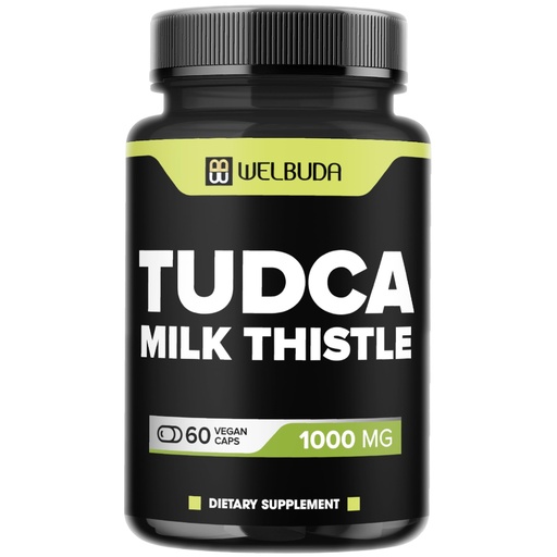 [BRSROEIZOUGR63TD] WELBUDA 1000mg Tudca Supplement with Milk Thistle Extract - 60 Vegan Capsules - Support for Immune System, Digestion Health, Body Purification & Brain Health