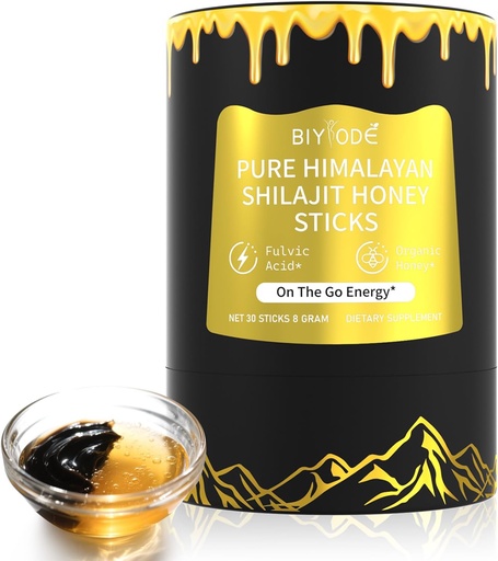 [BRSRAHQ2BACGODLV] Himalayan Pure Shilajit Sticks with Organic Honey, Saffron Easy to Consume Shilajit 30 Sticks for Energy Boost Immune 85+ Trace Minerals 75%+ Fulvic Acid 30 Day Supply