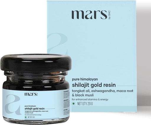 [BRSRA2QBDNYGCCLK] mars by GHC Pure Himalayan Shilajit Gold (Resin) Powered with Shilajit and Surgemax - 20g - Pack of 1 | Pure Organic Shilajit Resin sourced from Himalayas