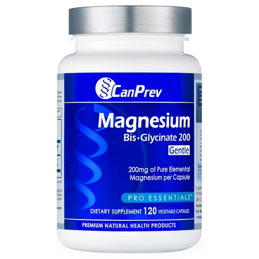 [BRSWKZA6DENRQ234] CanPrev Magnesium Bis-Glycinate Gentle 200mg, 120 V-Caps 120-Day Supply - Pure Elemental Magnesium Supplement, Supports Bone and Muscle Function, Gentle on Stomach, Perfect for Daily Magnesium Needs