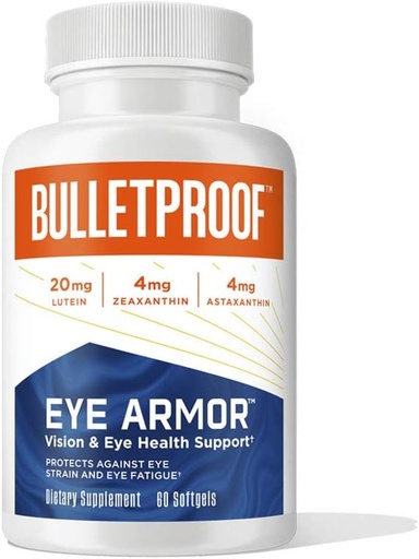 [BRSWECQ2BENBY3LO] Bulletproof Eye Armor Supplement Softgels, 60 Count, Supplement for Eye Health and Blue Light Protection