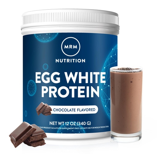 [BRSWIYABCEGAC2LM] MRM Nutrition Egg White Protein - Sugar Free Chocolate Flavored Powder, 23g Fat-Free Protein with Digestive Enzymes, Free of Dairy, Gluten, and Soy, High Biological Value - 10 Servings
