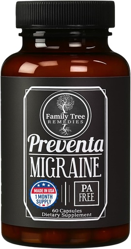 [BRSWIFL6CUIW2CQ3] Preventa Migraine Relief Supplement – PA-Free Butterbur, Magnesium, Riboflavin, Feverfew – Daily Headache Prevention – 60 Capsules