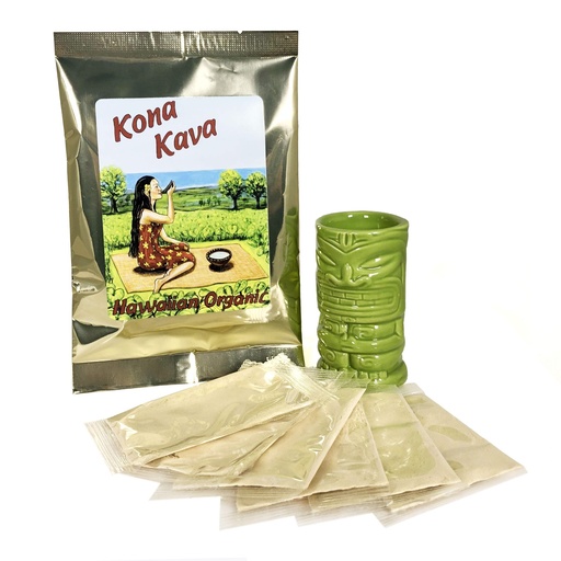 [BRSWIAQAAIJRYGT6] Kona Kava Instant 30% Kavalactone Kava Drink Singles - Tropical - 6 Pack