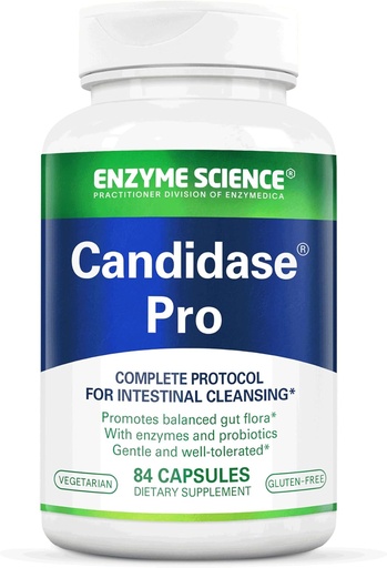 [BRSRMZYQBYBWC233] Enzyme Science Candidase Pro - Enzimas digestivas con probióticos Diseño para Candida Cleanse y Detox Soporte para Mujeres y Hombres - Gut Health - Enzimas Digestivas - 84 Capsules